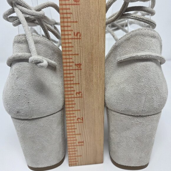 Alohas Dakota Sandals Womens 39 US 8 Block Heel Ankle Tie Color "Ice" Off White - Picture 6 of 10